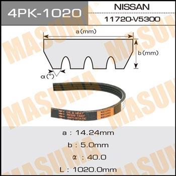 Masuma 4PK-1020 V-ribbed belt 4PK1020 4PK1020: Buy near me in Poland at 2407.PL - Good price!