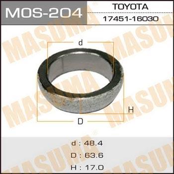Masuma MOS-204 O-ring exhaust system MOS204: Buy near me in Poland at 2407.PL - Good price!
