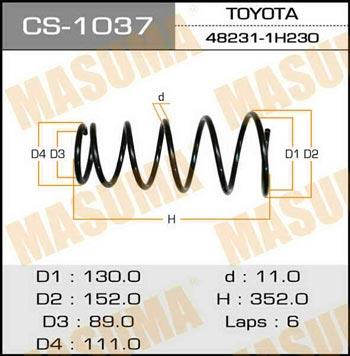Masuma CS-1037 Sprężyna zawieszenia CS1037: Dobra cena w Polsce na 2407.PL - Kup Teraz!