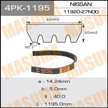 Masuma 4PK-1195 V-ribbed belt 4PK1195 4PK1195: Buy near me in Poland at 2407.PL - Good price!