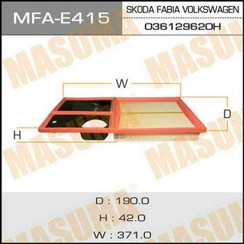 Masuma MFA-E415 Filtr powietrza MFAE415: Atrakcyjna cena w Polsce na 2407.PL - Zamów teraz!