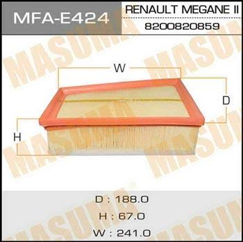 Masuma MFA-E424 Filtr powietrza MFAE424: Atrakcyjna cena w Polsce na 2407.PL - Zamów teraz!