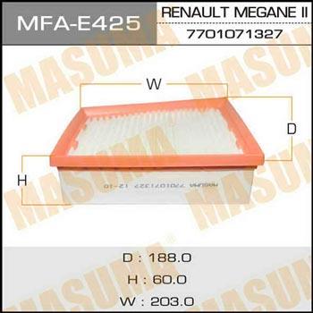 Masuma MFA-E425 Filtr powietrza MFAE425: Dobra cena w Polsce na 2407.PL - Kup Teraz!
