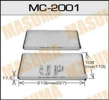 Masuma MC-2001 Filtr kabinowy MC2001: Dobra cena w Polsce na 2407.PL - Kup Teraz!