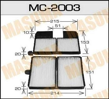 Masuma MC-2003 Фільтр салону MC2003: Приваблива ціна - Купити у Польщі на 2407.PL!