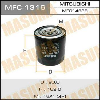 Masuma MFC-1316 Filtr oleju MFC1316: Dobra cena w Polsce na 2407.PL - Kup Teraz!