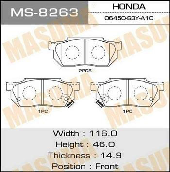 Masuma MS-8263 Brake shoe set MS8263: Buy near me in Poland at 2407.PL - Good price!