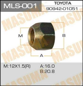 Masuma MLS-001 Nakrętka 12x1.5 / pod klucz 21mm przelotowy toyota, daihatsu lexus, mitsubishi, honda MLS001: Dobra cena w Polsce na 2407.PL - Kup Teraz!