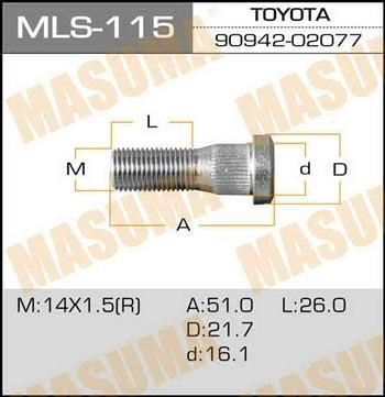 Masuma MLS-115 Шпилька кріплення колеса MLS115: Приваблива ціна - Купити у Польщі на 2407.PL!