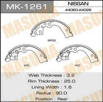 Masuma MK-1261 Bremsbackensatz MK1261: Kaufen Sie zu einem guten Preis in Polen bei 2407.PL!