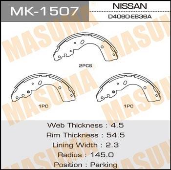 Masuma MK-1507 Brake shoe set MK1507: Buy near me in Poland at 2407.PL - Good price!