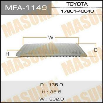 Masuma MFA-1149 Air filter MFA1149: Buy near me in Poland at 2407.PL - Good price!