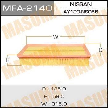 Masuma MFA-2140 Air filter MFA2140: Buy near me in Poland at 2407.PL - Good price!