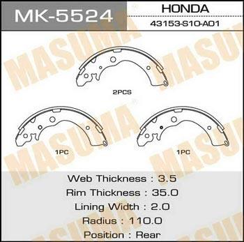 Masuma MK-5524 Bremsbackensatz MK5524: Kaufen Sie zu einem guten Preis in Polen bei 2407.PL!
