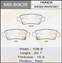 Masuma MS-8906 Brake shoe set MS8906: Buy near me in Poland at 2407.PL - Good price!