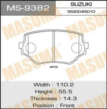 Masuma MS-9382 Brake shoe set MS9382: Buy near me in Poland at 2407.PL - Good price!