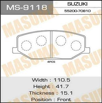 Masuma MS-9118 Szczęki hamulcowe, zestaw MS9118: Dobra cena w Polsce na 2407.PL - Kup Teraz!