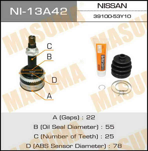 Masuma NI-13A42 CV joint NI13A42: Buy near me at 2407.PL in Poland at an Affordable price!
