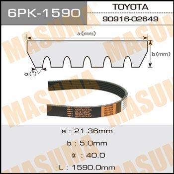 Masuma 6PK-1590 V-ribbed belt 6PK1590 6PK1590: Buy near me in Poland at 2407.PL - Good price!
