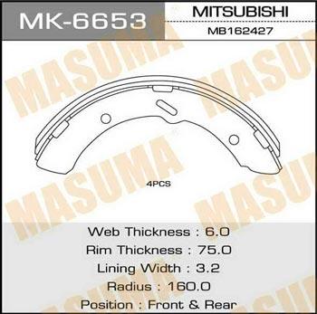 Masuma MK-6653 Brake shoe set MK6653: Buy near me in Poland at 2407.PL - Good price!