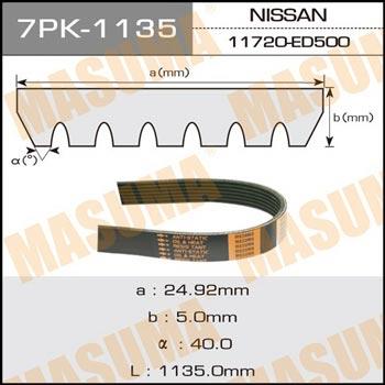 Masuma 7PK-1135 V-ribbed belt 7PK1135 7PK1135: Buy near me in Poland at 2407.PL - Good price!