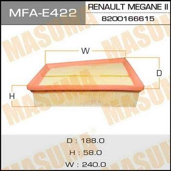 Masuma MFA-E422 Воздушный фильтр MFAE422: Отличная цена - Купить в Польше на 2407.PL!