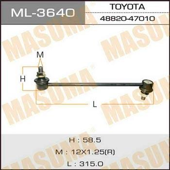 Masuma ML-3640 Front stabilizer bar ML3640: Buy near me in Poland at 2407.PL - Good price!