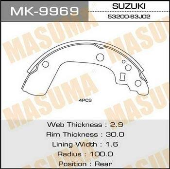 Masuma MK-9969 Колодки тормозные барабанные, комплект MK9969: Отличная цена - Купить в Польше на 2407.PL!