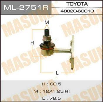 Masuma ML-2751R Stange/strebe, stabilisator ML2751R: Kaufen Sie zu einem guten Preis in Polen bei 2407.PL!