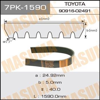 Masuma 7PK-1590 V-ribbed belt 7PK1590 7PK1590: Buy near me in Poland at 2407.PL - Good price!