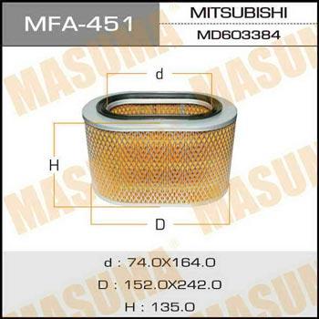 Masuma MFA-451 Air filter MFA451: Buy near me in Poland at 2407.PL - Good price!