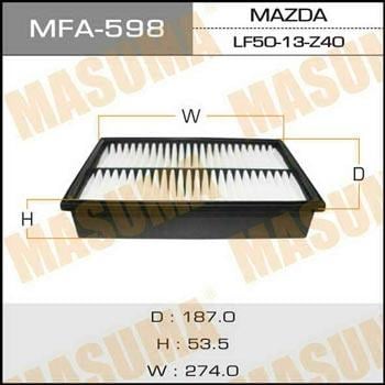 Masuma MFA-598 Повітряний фільтр MFA598: Приваблива ціна - Купити у Польщі на 2407.PL!