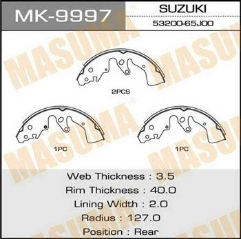 Masuma MK-9997 Brake shoe set MK9997: Buy near me in Poland at 2407.PL - Good price!