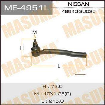 Masuma ME-4951L Tie rod end left ME4951L: Buy near me in Poland at 2407.PL - Good price!