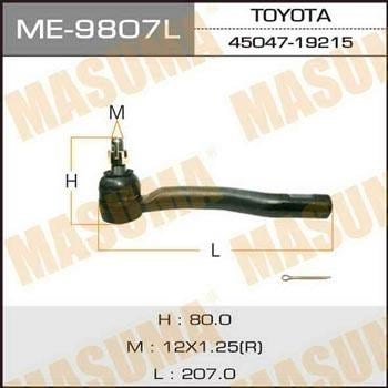 Masuma ME-9807L Tie rod end left ME9807L: Buy near me in Poland at 2407.PL - Good price!