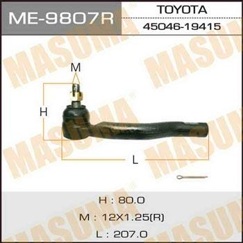Masuma ME-9807R Tie rod end right ME9807R: Buy near me in Poland at 2407.PL - Good price!