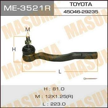 Masuma ME-3521R Tie rod end right ME3521R: Buy near me in Poland at 2407.PL - Good price!