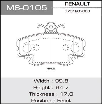 Masuma MS-0105 Bremsbackensatz MS0105: Kaufen Sie zu einem guten Preis in Polen bei 2407.PL!