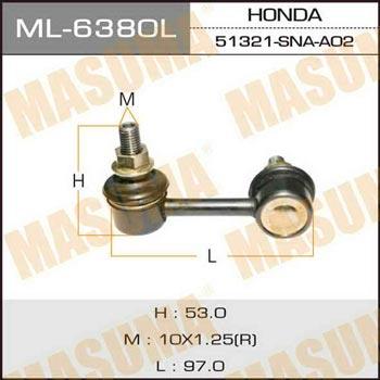 Masuma ML-6380L Front Left stabilizer bar ML6380L: Buy near me in Poland at 2407.PL - Good price!