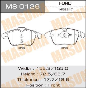 Masuma MS-0126 Колодки тормозные барабанные, комплект MS0126: Отличная цена - Купить в Польше на 2407.PL!