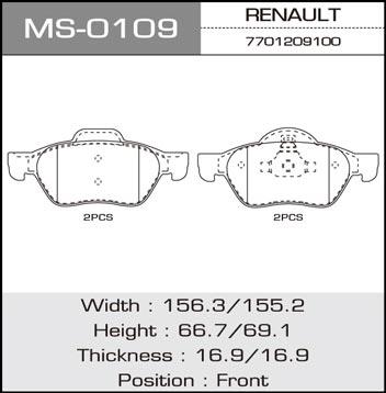 Masuma MS-0109 Bremsbackensatz MS0109: Kaufen Sie zu einem guten Preis in Polen bei 2407.PL!