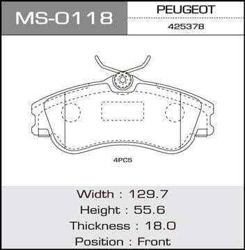 Masuma MS-0118 Bremsbackensatz MS0118: Kaufen Sie zu einem guten Preis in Polen bei 2407.PL!
