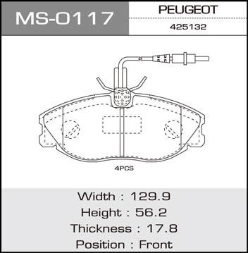 Masuma MS-0117 Brake shoe set MS0117: Buy near me in Poland at 2407.PL - Good price!