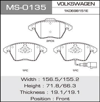 Masuma MS-0135 Bremsbackensatz MS0135: Kaufen Sie zu einem guten Preis in Polen bei 2407.PL!