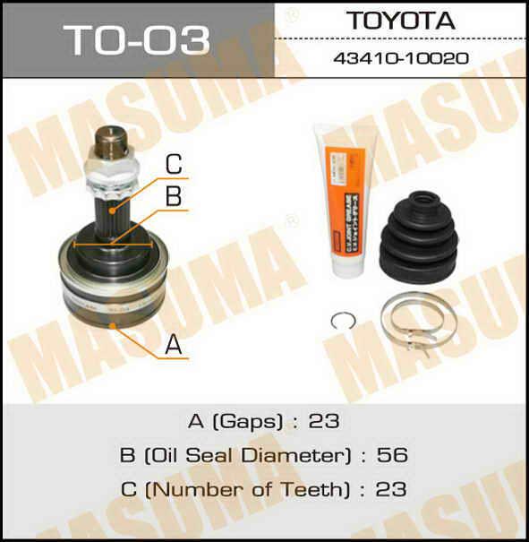 Masuma TO-03 CV joint TO03: Buy near me in Poland at 2407.PL - Good price!