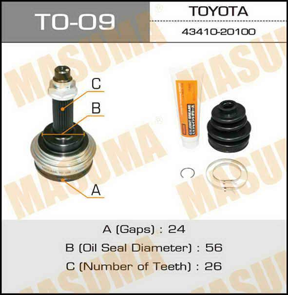 Masuma TO-09 CV joint TO09: Buy near me in Poland at 2407.PL - Good price!