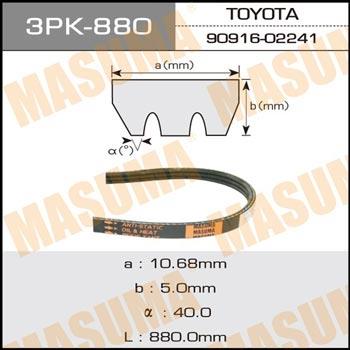 Masuma 3PK-880 V-ribbed belt 3PK880 3PK880: Buy near me in Poland at 2407.PL - Good price!