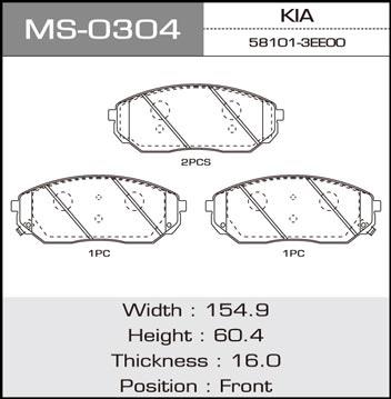 Masuma MS-0304 Bremsbackensatz MS0304: Kaufen Sie zu einem guten Preis in Polen bei 2407.PL!