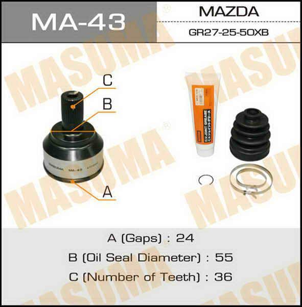 Masuma MA-43 Шарнір рівних кутових швидкостей (ШРКШ) MA43: Приваблива ціна - Купити у Польщі на 2407.PL!