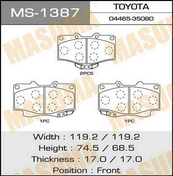 Masuma MS-1387 Brake shoe set MS1387: Buy near me in Poland at 2407.PL - Good price!